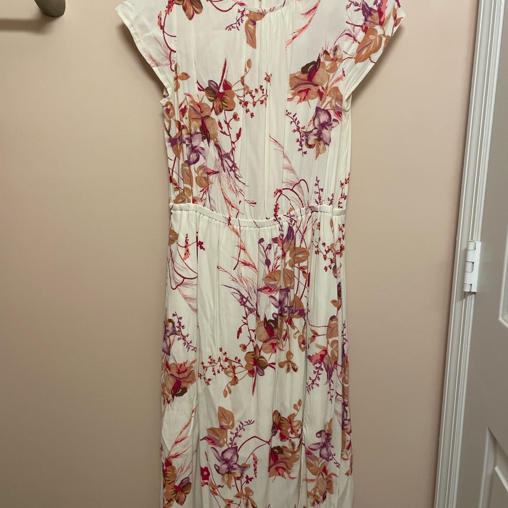 a new day White and Pink Floral Midi Dress